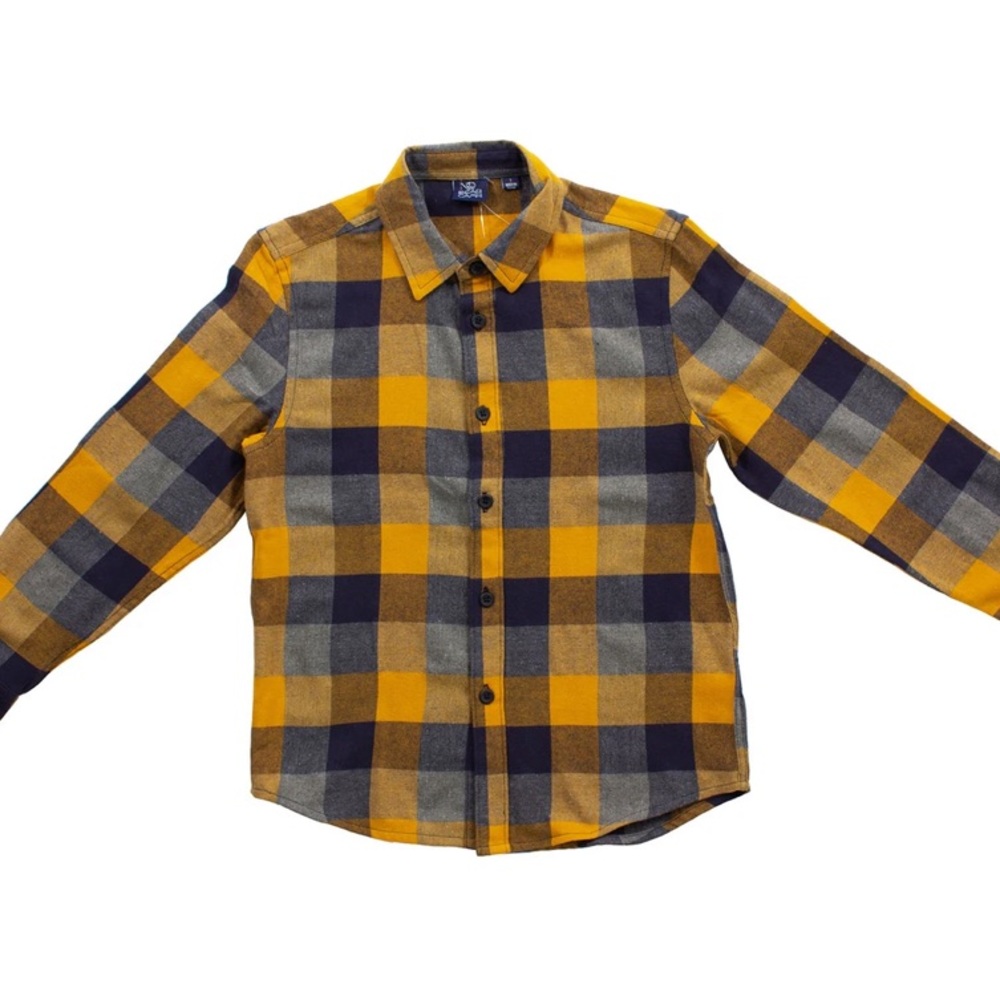 Bear Camp Boy's Timothy Long Sleeve Plaid Flannel Button Down Shirt Size 5